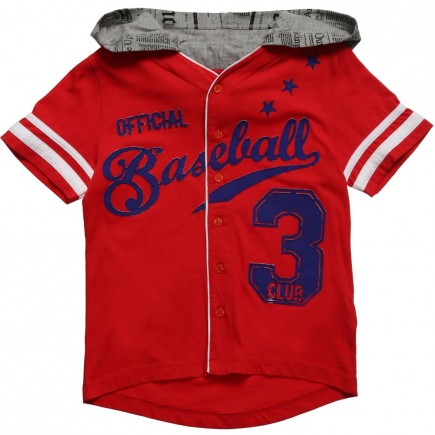 JOHN GALLIANO Red Hooded Baseball T-shirt