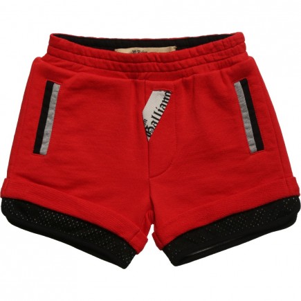 JOHN GALLIANO Boys Red Cotton Jersey Shorts
