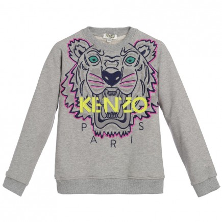 KENZO Girls Grey Tiger Sweatshirt