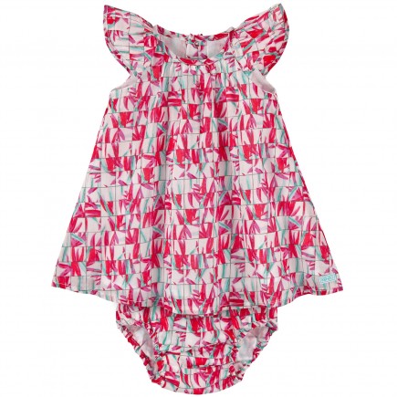 KENZO KIDS Printed cotton voile dress and bloomers