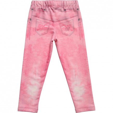 MISS BLUMARINE Pink Jeans Print Cotton Leggings