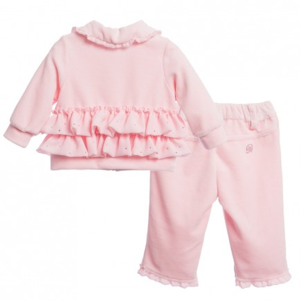MISS BLUMARINE Baby Girls Pink Tracksuit with Frills