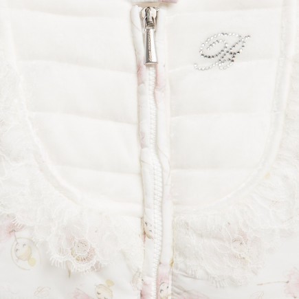 MISS BLUMARINE Baby Girls White Jacket with Ballerina Print