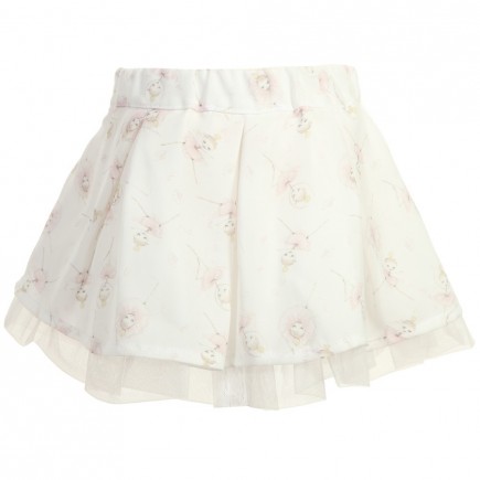 MISS BLUMARINE Baby Girls Ivory Skirt with Ballerina Print