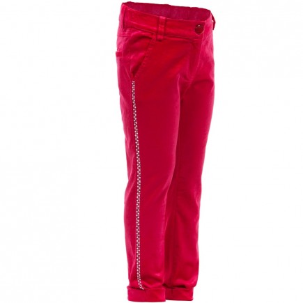 MISS BLUMARINE Girls  Pink Velvet Trousers with Studs