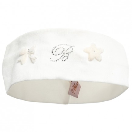 MISS BLUMARINE Girls White Babygrow & Headband Gift Set