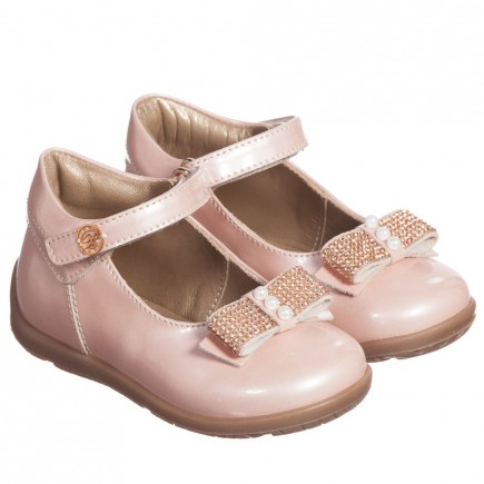 MISS BLUMARINE Girls Pink Pearlescent Velcro Shoes