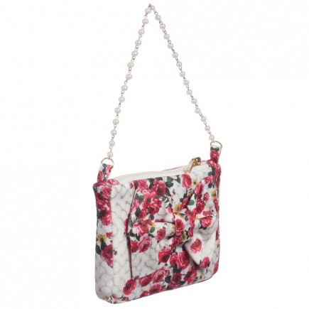 MISS BLUMARINE Girls Floral Satin Handbag (16cm)