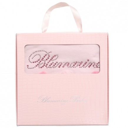 MISS BLUMARINE Pink Baby Blanket with Roses & Diamanté (82cm)