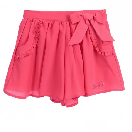 MISS BLUMARINE Girls Coral Pink Crepe Skorts