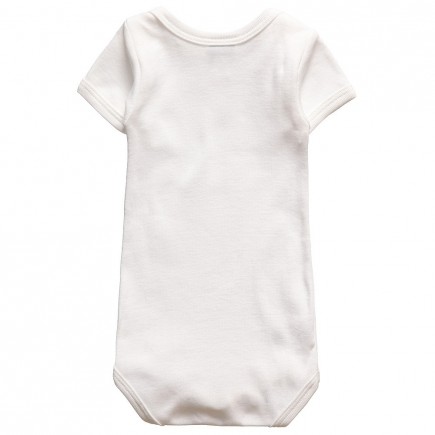 PETIT BATEAU Baby White Cotton Bodysuit