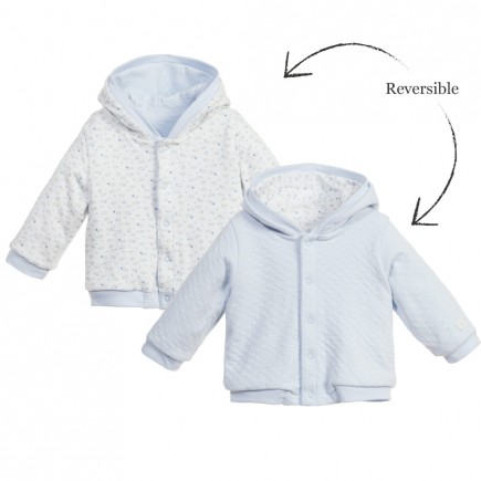 PETIT BATEAU Baby Boys Quilted Reversible Cardigan