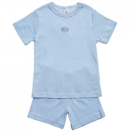 PETIT BATEAU Blue Milleraies Stripe Short Pyjamas