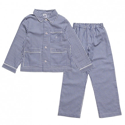PETIT BATEAU Boys Blue Gingham Pyjamas