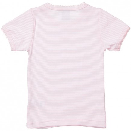 PETIT BATEAU Girls Pink & White Cotton T-Shirts (2 Pack)