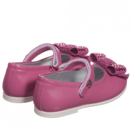MISS BLUMARINE Girls Pink Leather Shoes