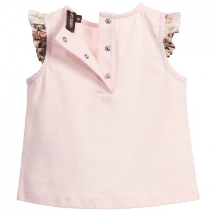 ROBERTO CAVALLI Baby Girls Pink Sleeveless Leopard T-Shirt