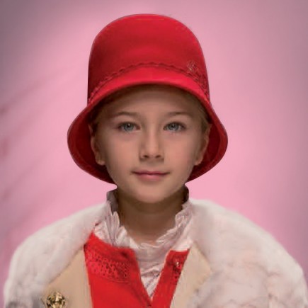 MISS BLUMARINE Girls Red Wool Cloche Hat