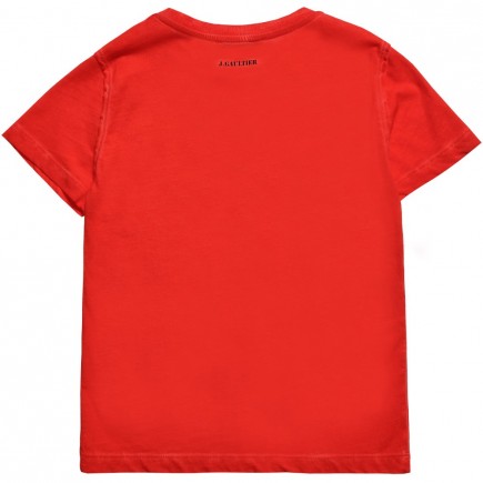 JUNIOR GAULTIER Red Striped Shark T-Shirt