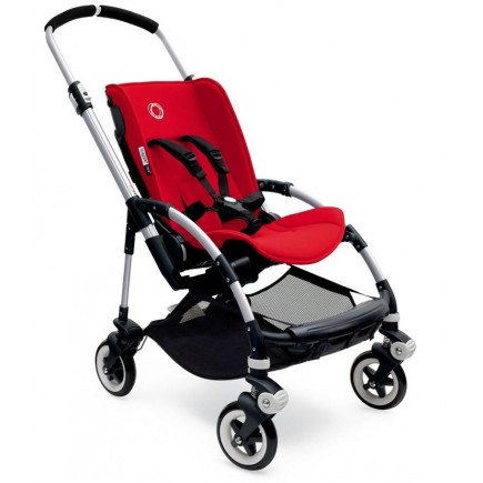 Bugaboo Bee3 Stroller, Silver - Red/Ice Blue