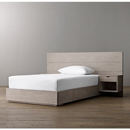 callum floating nightstand platform bed-RH