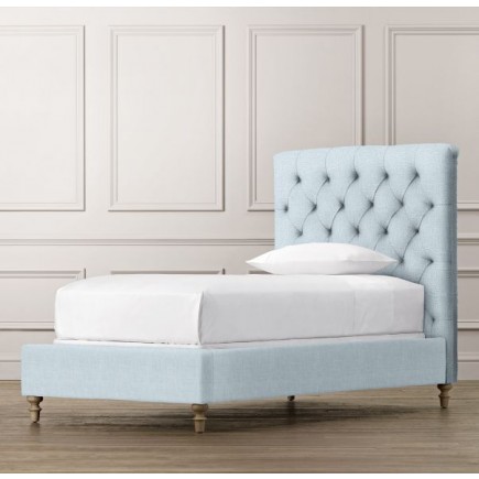 RH-Chesterfield Upholstered Bed-Belgian Linen
