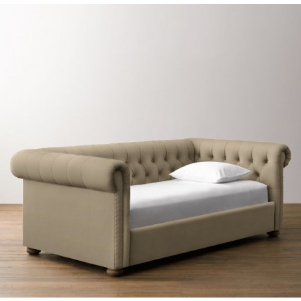 Chesterfield Upholstered Daybed-Army Duck