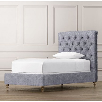RH-Chesterfield Upholstered Bed-Perennials Textured Linen Solid