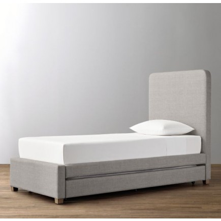 Parker Upholstered Bed With Trundle-Washed Belgian Linen