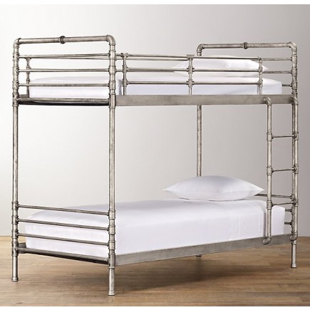 industrial steel pipe twin-over-twin bunk bed