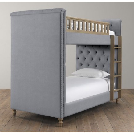 Chesterfield Upholstered Bunk Bed-Army Duck