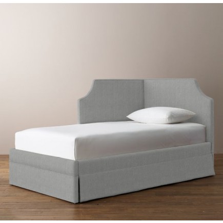 RH-Rylan Upholstered Corner Bed-Belgian Linen