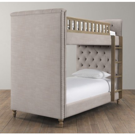 Chesterfield Upholstered Bunk Bed-Perennials Classic Linen Weave
