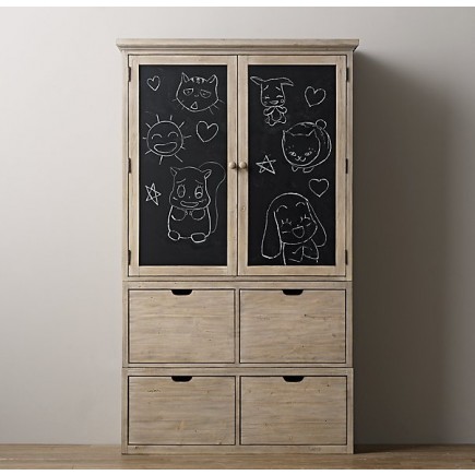 tribeca storage chalkboard armoire set