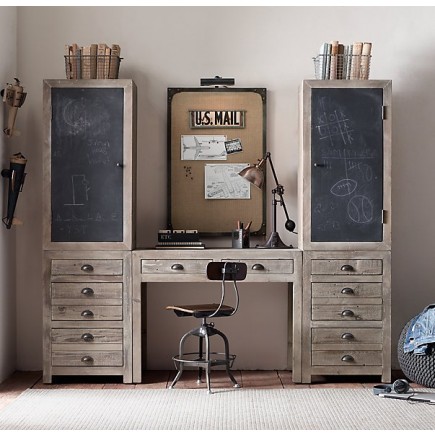 weller study wall set, chalkboard cabinet tops