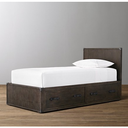 wilkes trunk 2-drawer storage bed with headboard