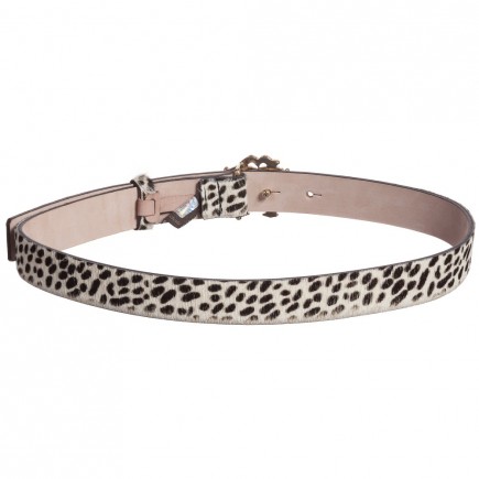 ROBERTO CAVALLI  Girls Brown Leopard Print Leather Belt