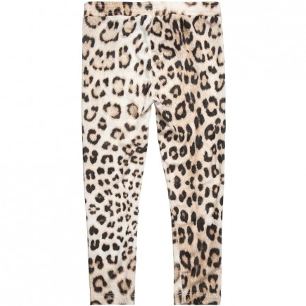ROBERTO CAVALLI Girls Brown Leopard Print Leggings