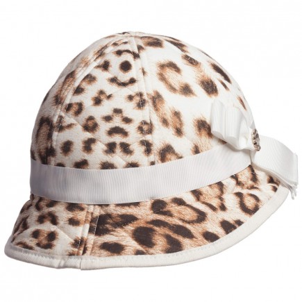 ROBERTO CAVALLI Brown Leopard Viscose Jersey Hat