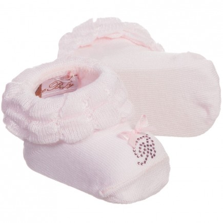 MISS BLUMARINE Baby Girls Pale Pink Knitted Socks