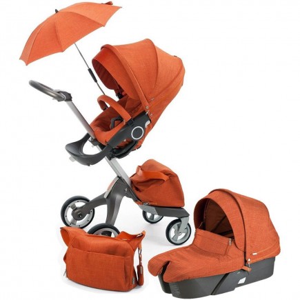 Stokke XPLORY Newborn Stroller - Orange Melange