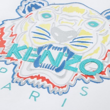 KENZO White Tiger Embroidered Tee