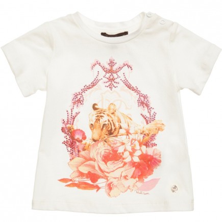 ROBERTO CAVALLI Baby Girls White 'Tiger' T-Shirt