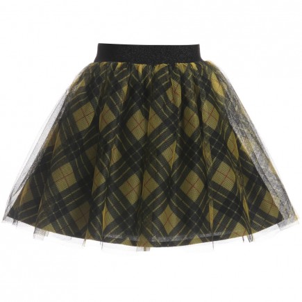 JUNIOR GAULTIER Yellow Tartan Tulle Skirt