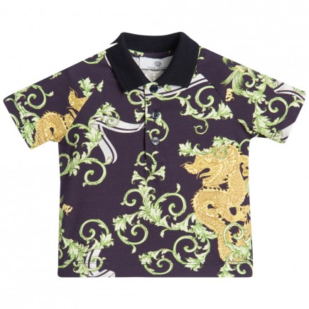 YOUNG VERSACE Baby Boys  'Dragon' Print Polo Shirt