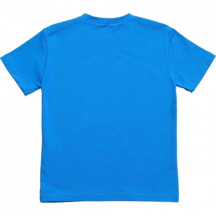 YOUNG VERSACE Boys Blue Studded Logo T-Shirt
