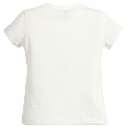 YOUNG VERSACE Girls Ivory & Coloured Medusa Studded T-Shirt