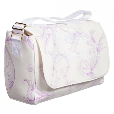 YOUNG VERSACE Lilac Baroque Print Baby Changing Bag (38cm)
