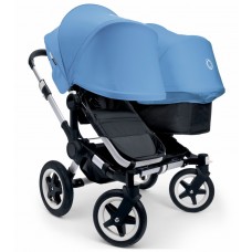 Bugaboo Donkey Duo Stroller, Extendable Canopy in Black/Ice Blue 