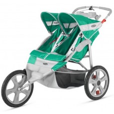 Instep Flash Fixed Wheel Double Jogger - Grass/Grey